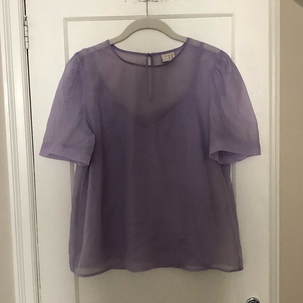 Lilac Blouse with overlay & cami